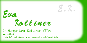 eva kolliner business card